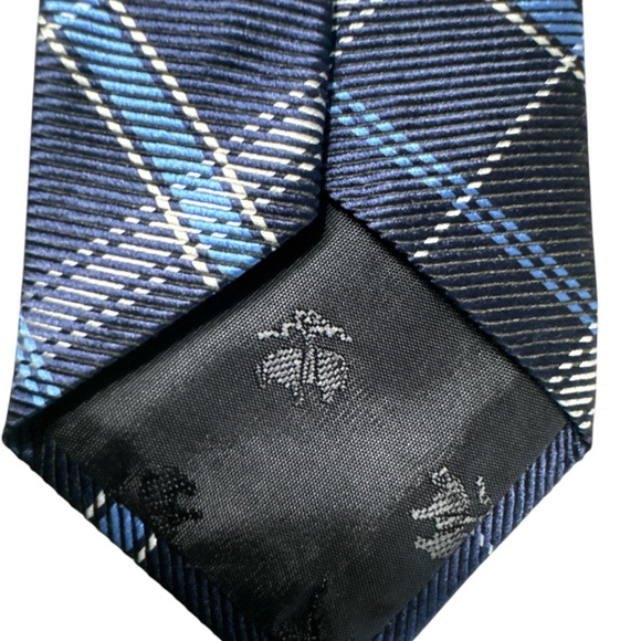 Brooks Brothers Fleece 100% Silk Men’s Neck Tie Navy Blue Plaid Business Wear - Picture 6 of 6